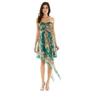 Pearl By Georgina Chapman Floral Strapless Asymmetrical Fairycore Mini Dress 8